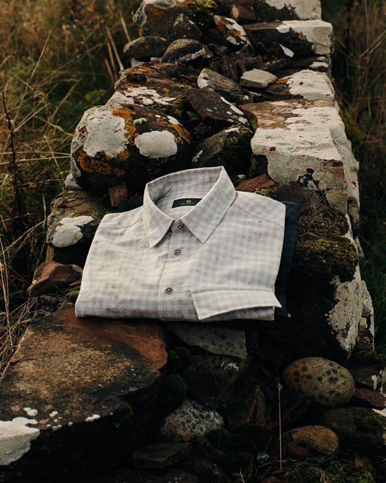 Scale Shirt in Cement Grey.